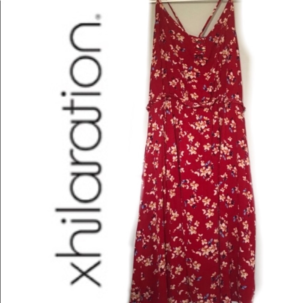 Xhilaration floral spaghetti strap dress size: L